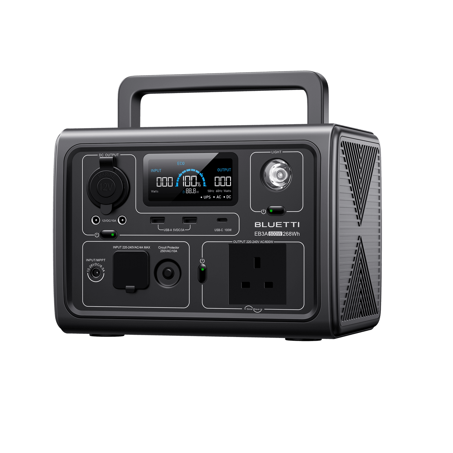 Bluetti EB3A Portable Power Station (268Wh / 600W)