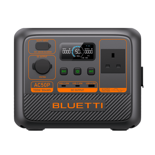 Bluetti AC50P – 500Wh Portable Power Station for Travel & Home Backup