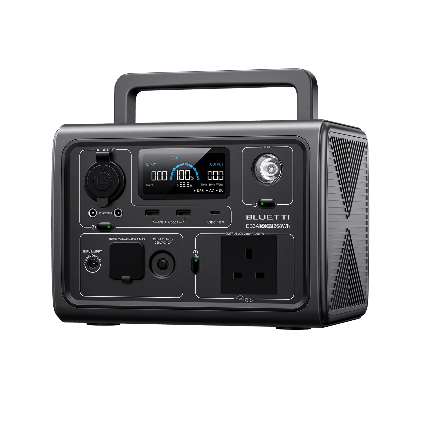 Bluetti EB3A Portable Power Station (268Wh / 600W)