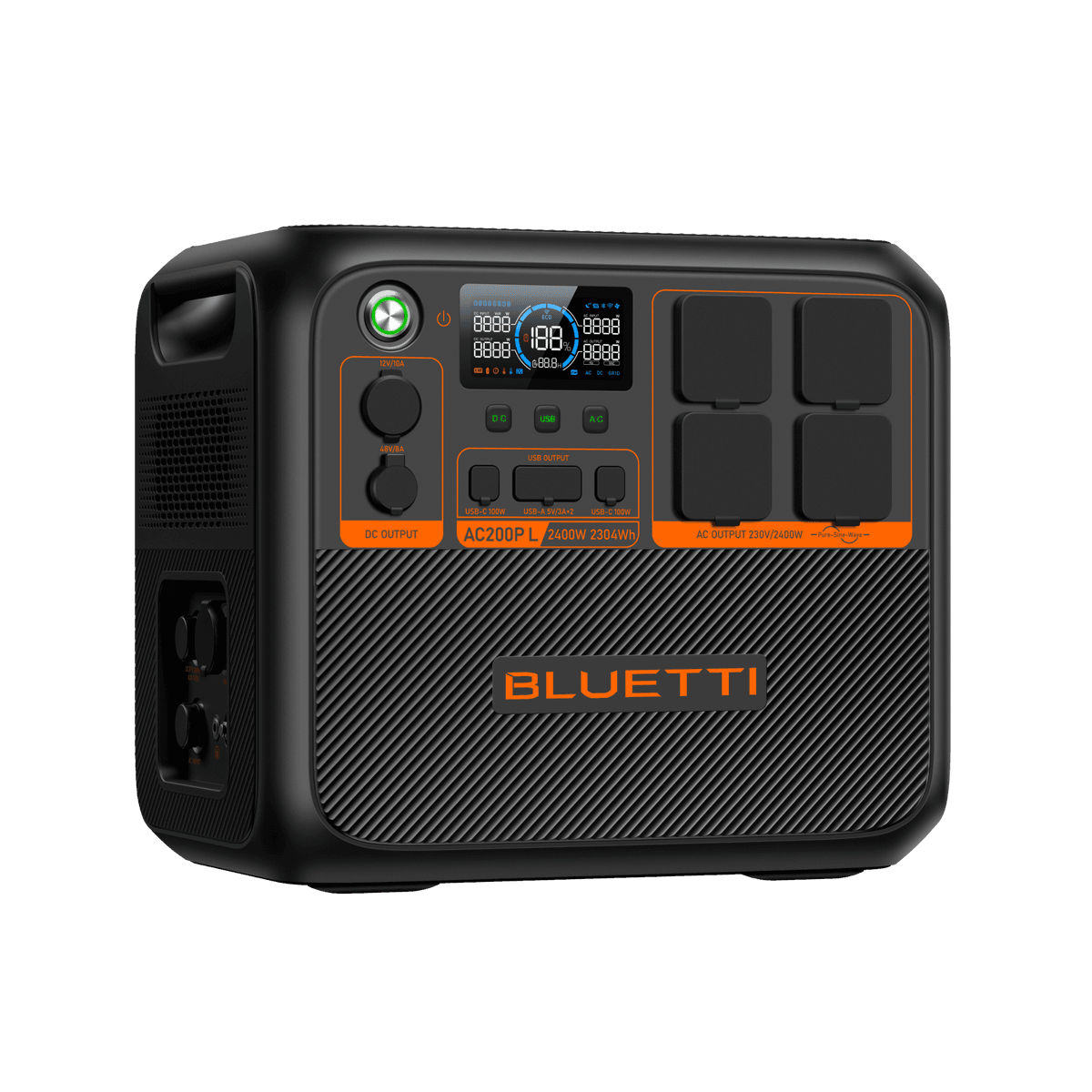 BLUETTI AC200P L portable power station side view