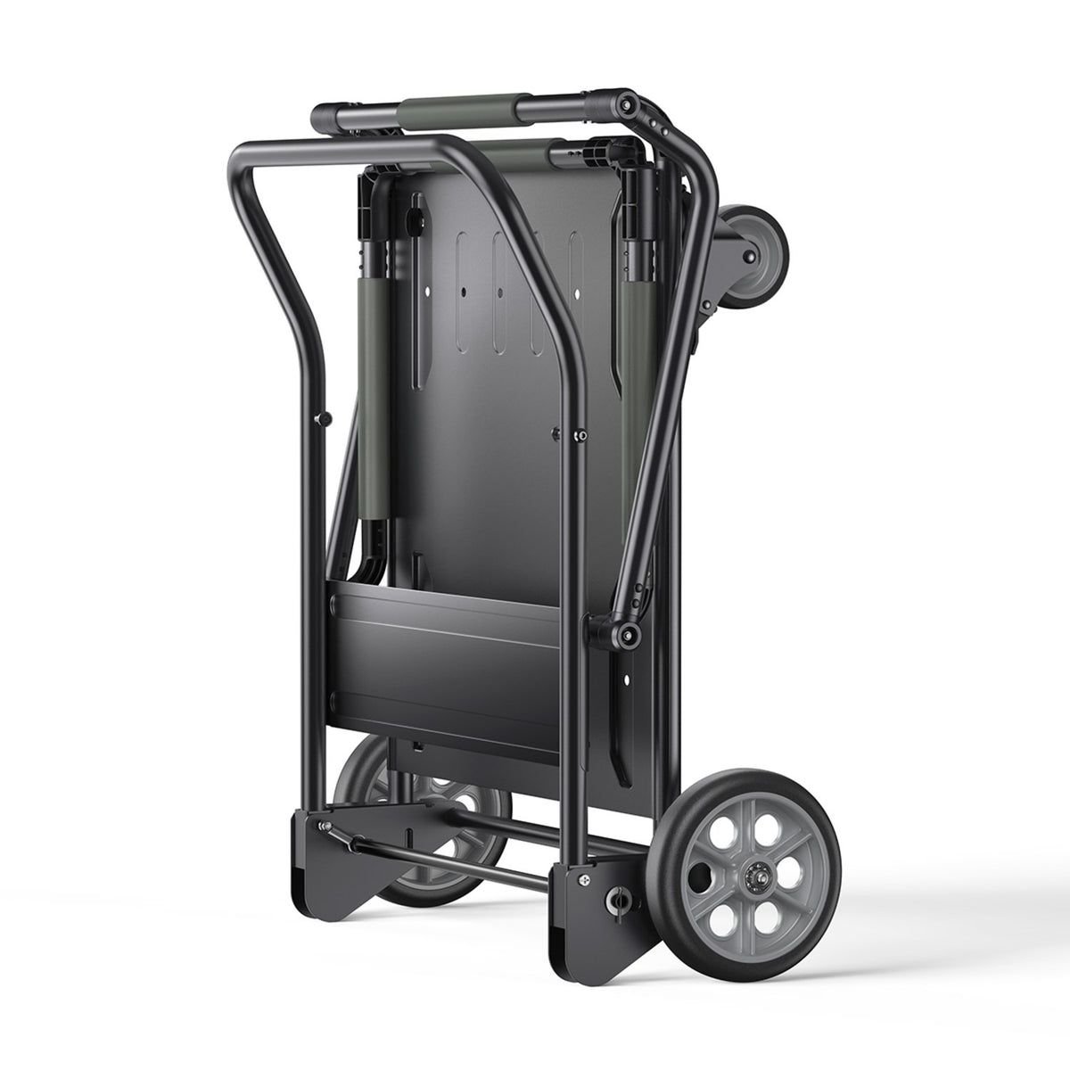 BLUETTI folding trolley cart folded upright