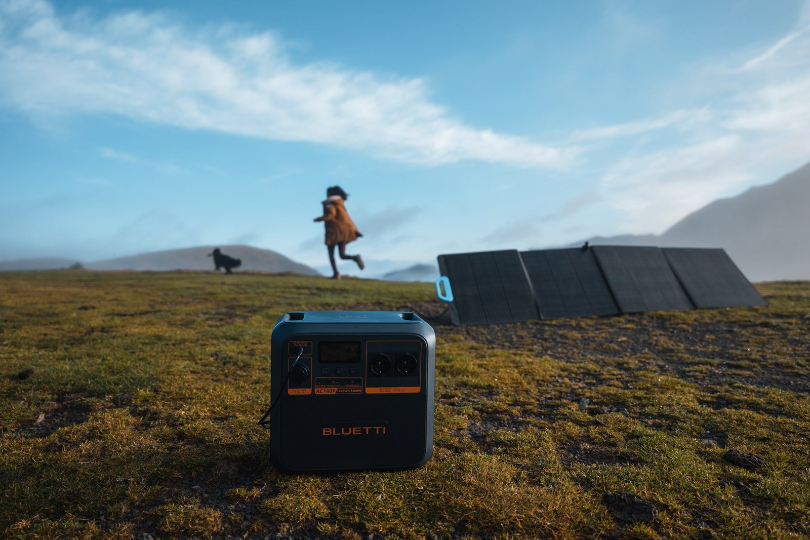 BLUETTI AC180P portable power station with PV350 solar panel
