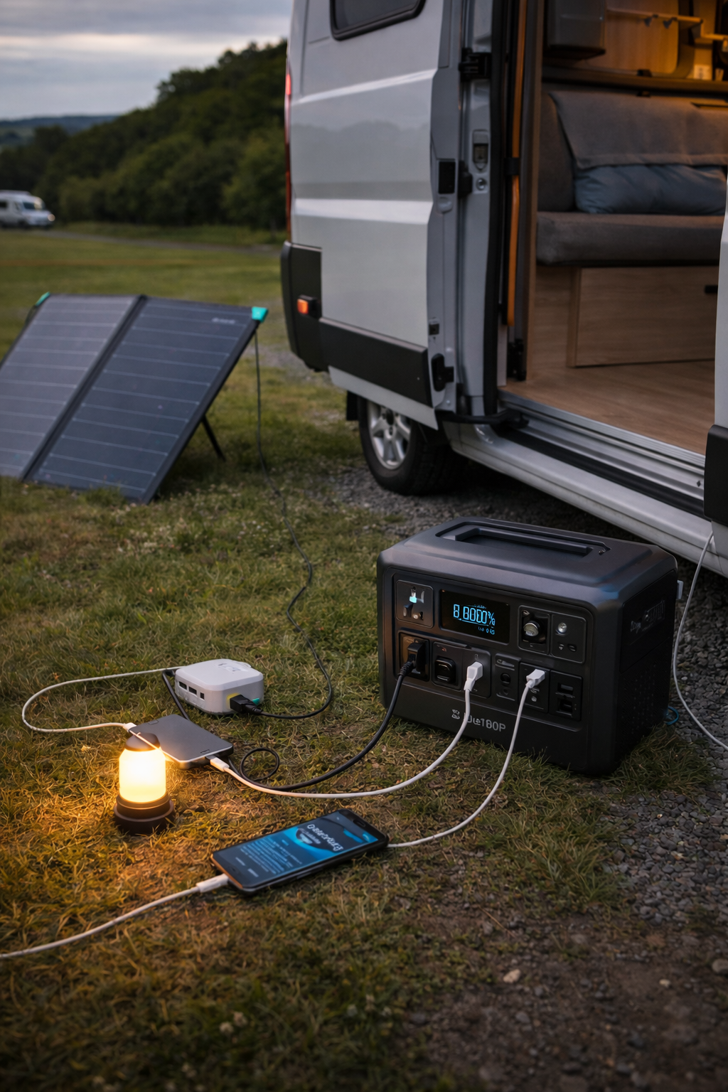 Portable power station for campervan and motorhome power