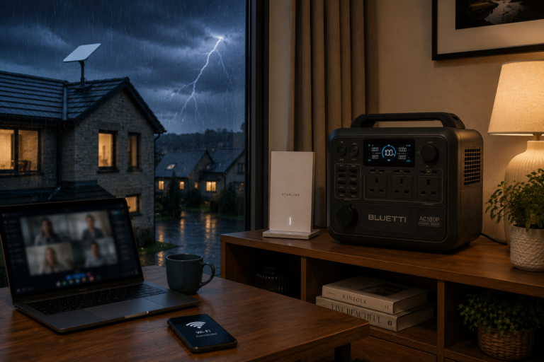 Portable power station for Starlink keeping internet online during a UK power cut