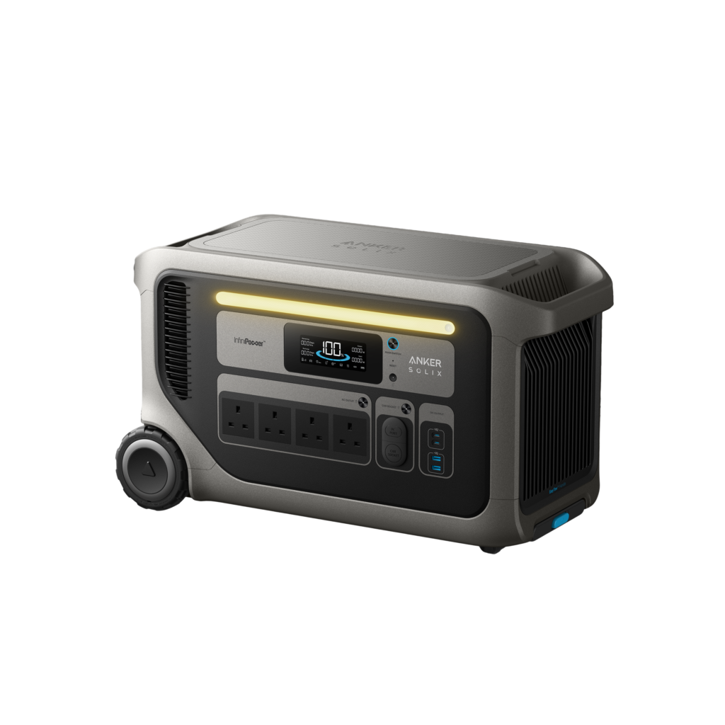 Anker SOLIX F3000 portable power station ports and display