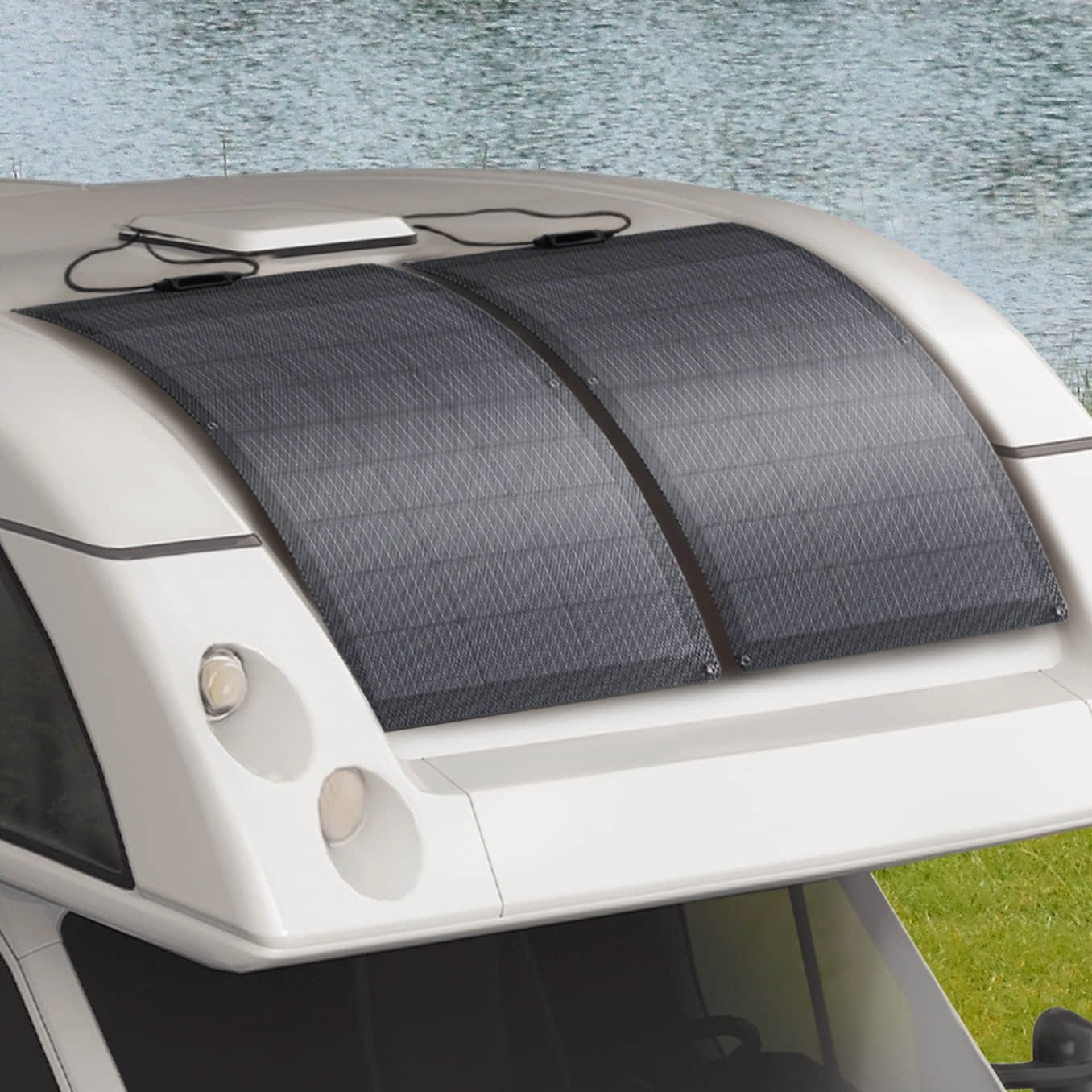 EcoFlow 100W flexible solar panel angled view